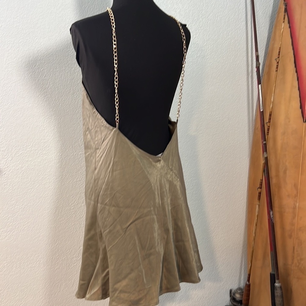 Fore,Exquisite L’abeye Green Silk Dress, Open-Back, Excellent Condition,Large - Picture 7 of 8